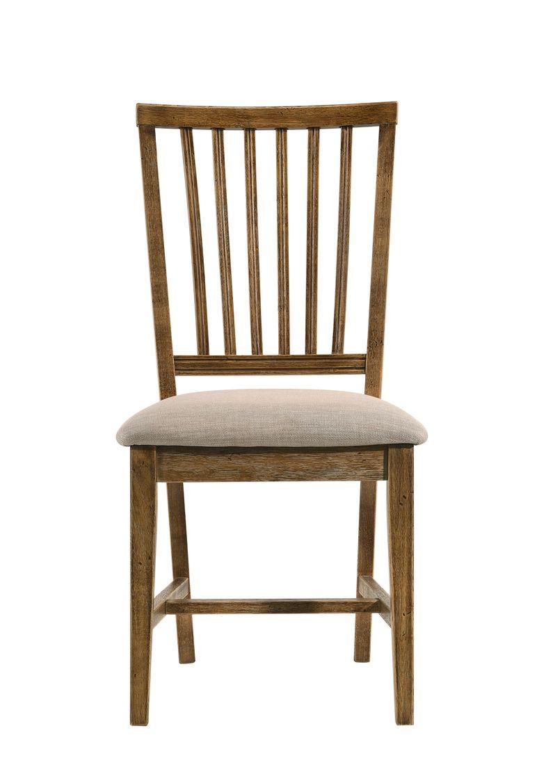 Wallace II Tan Linen & Weathered Oak Side Chair (Set-2)