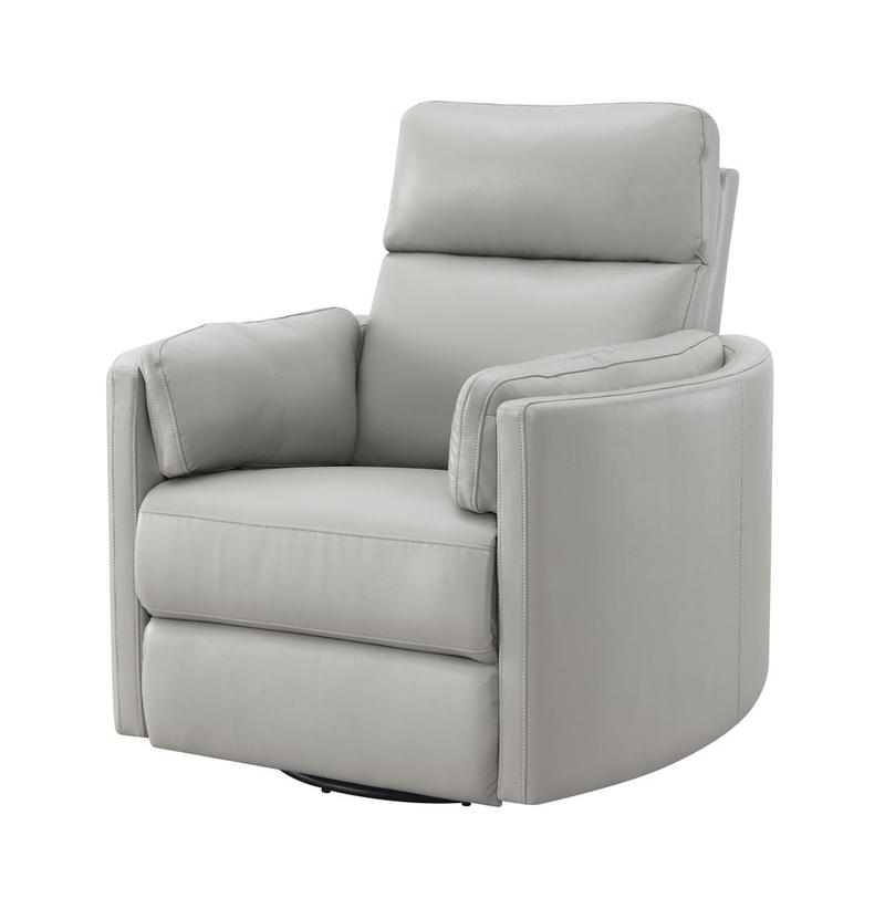 Sagen Gray Leather Aire Recliner W/Swivel & Glider