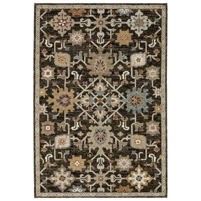 Andorra 2396B Brown/ Multi Indoor Area Rug - 1'10" x 3'2"