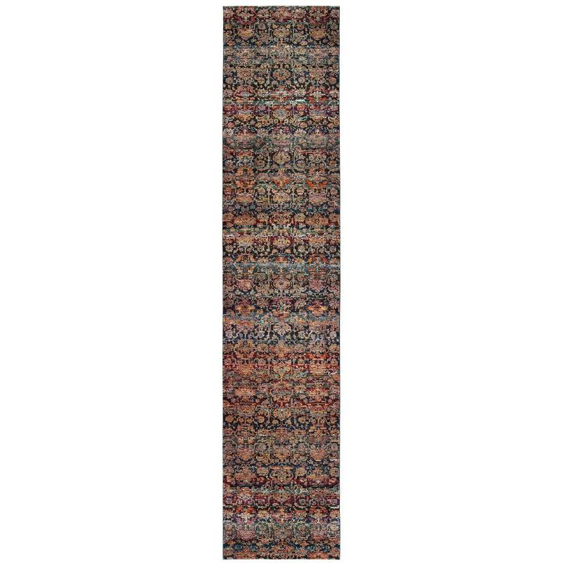 Andorra 6836C Multi/ Blue Indoor Area Rug - 2'6" x 12'