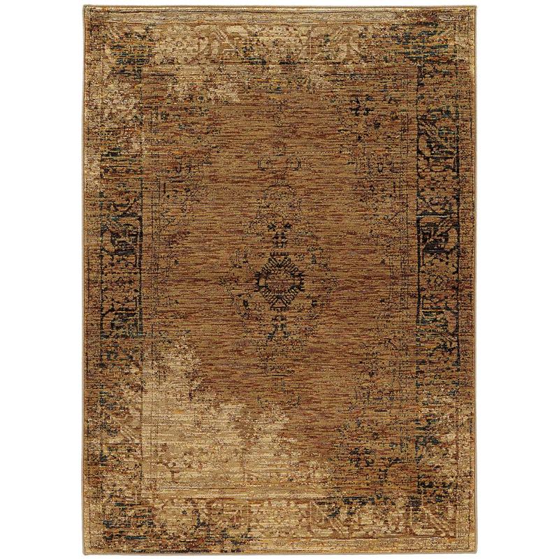 Andorra 6845D Gold/ Brown Indoor Area Rug - 3'3" x 5'2"