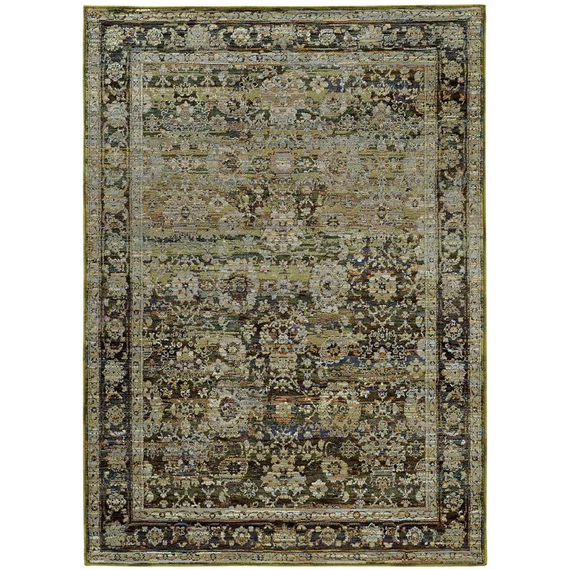 Andorra 7125C Green/ Brown Indoor Area Rug - 1'10" x 3'2"