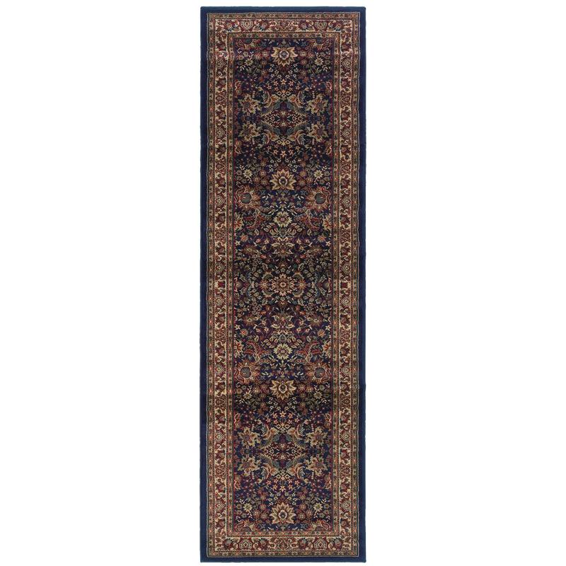 Ariana 113B2 Blue/ Red Indoor Area Rug - 2'7" x 9'4"