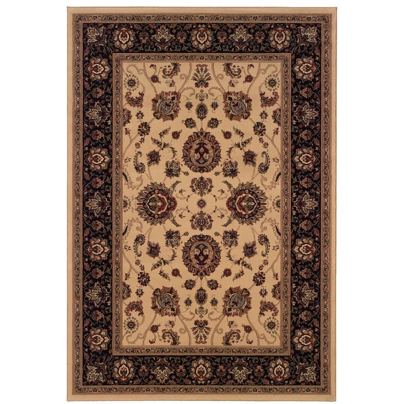Ariana 130/7 Ivory/ Black Indoor Area Rug - 4' x 5'9"