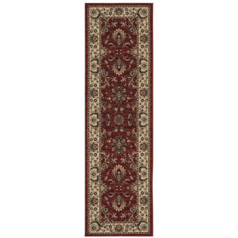 Ariana 311C3 Red/ Ivory Indoor Area Rug - 2'3" x 7'9"