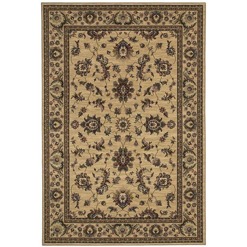 Ariana 311I3 Ivory/ Green Indoor Area Rug - 4' x 5'9"