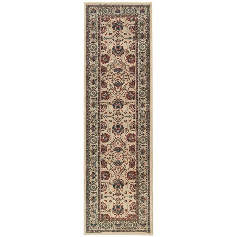 Ariana 431O3 Ivory/ Red Indoor Area Rug - 2'3" x 7'9"