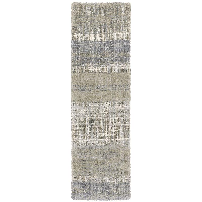 Aspen 530J9 Grey/ Ivory Indoor Area Rug - 2'3" x 7'6"
