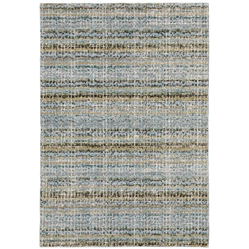 Atlas 747B0 Blue/ Green Indoor Area Rug - 1'10" x 3'2"