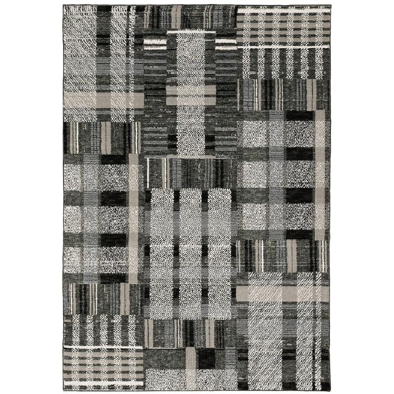 Atlas 752C0 Black/ Grey Indoor Area Rug - 1'10" x 3'2"