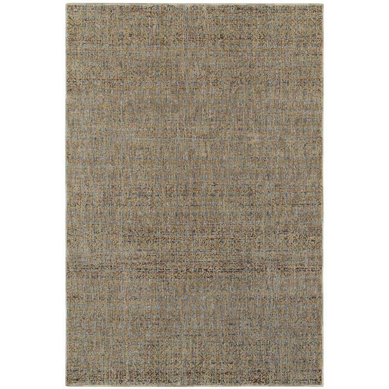 Atlas 8048B Blue/ Gold Indoor Area Rug - 1'10" x 3'2"
