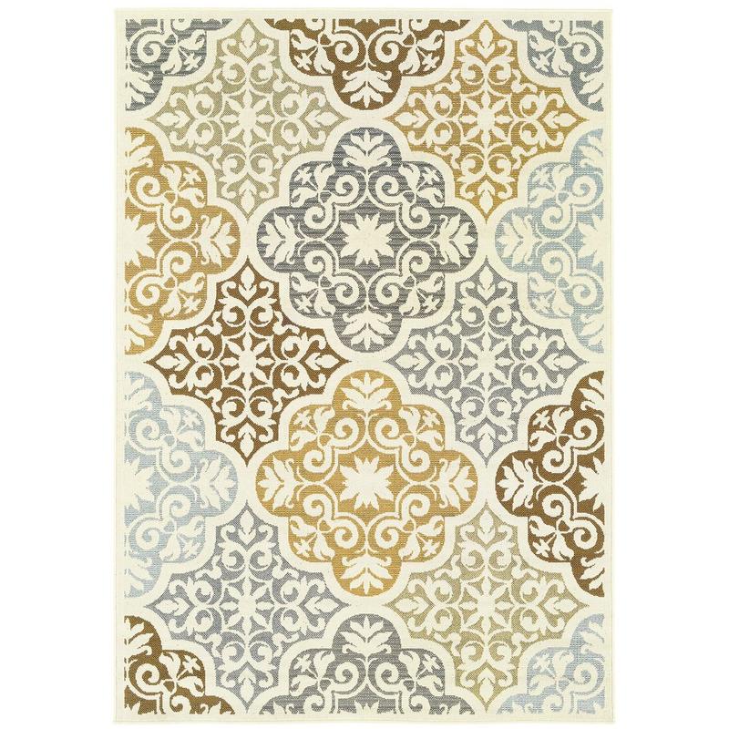 Bali 4904W Ivory/ Grey Indoor/Outdoor Area Rug - 8'6" x 13'
