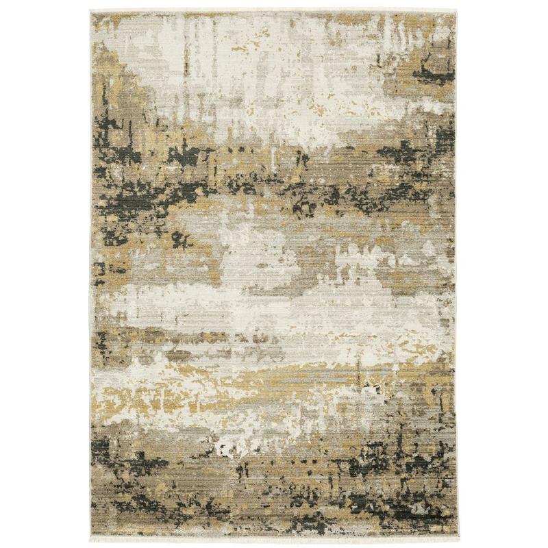 Bauer 2061X Gold/ Black Indoor Area Rug - 3'10" x 5'5"