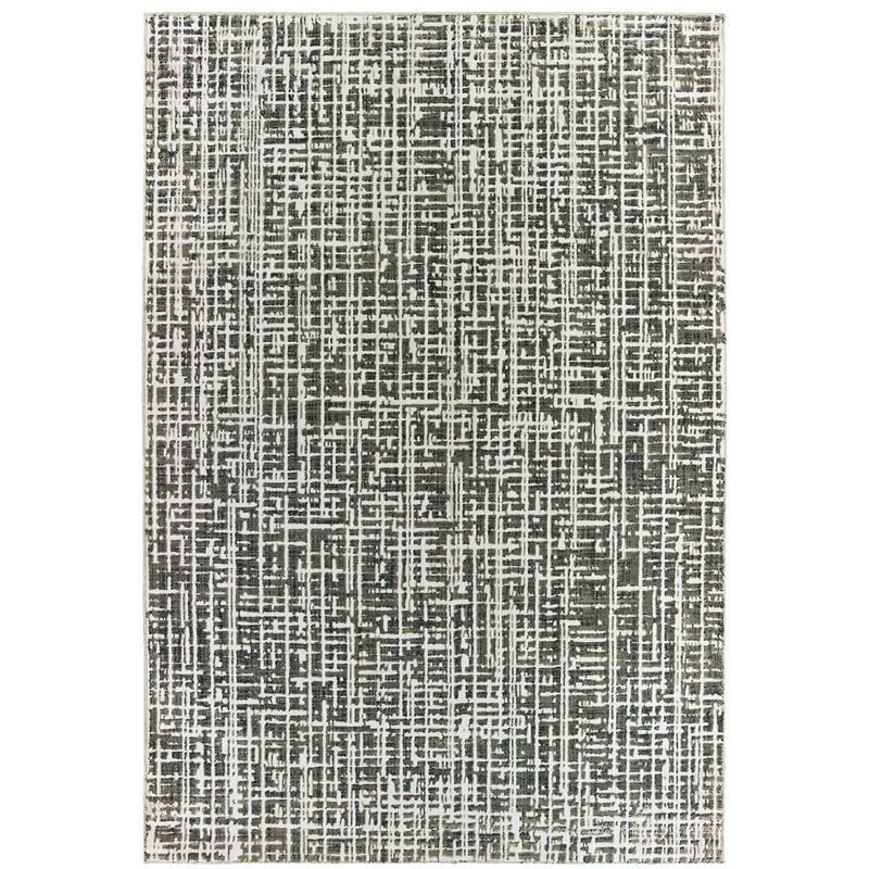 Bowen 2066W Grey/ Ivory Indoor Area Rug - 3'10" x 5'5"