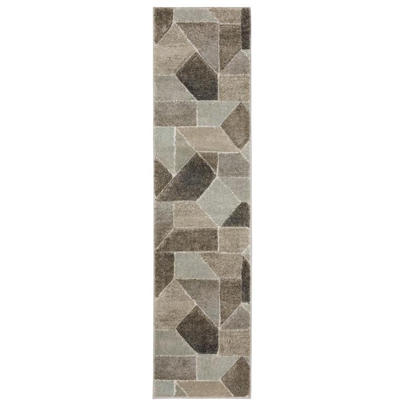 Cambria 004L2 Grey/Brown Indoor Area Rug - 1'10" x 7'6"