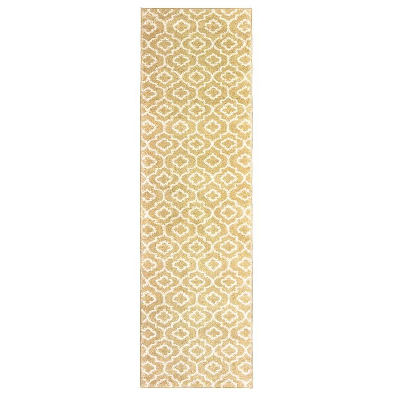 Carson 9672E Gold/ Ivory Indoor Area Rug - 2'3" x 7'6"