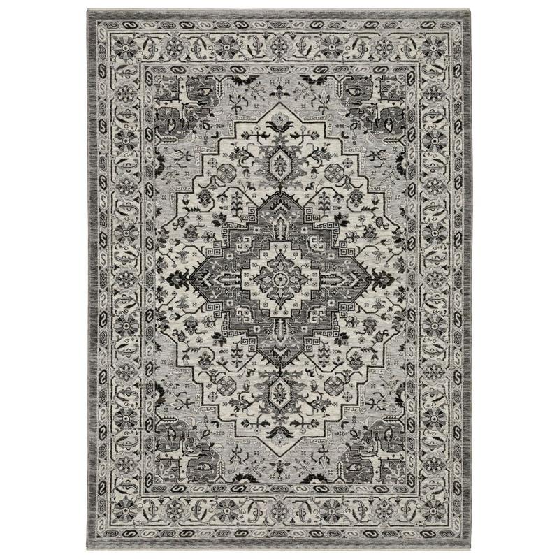 Chamberlain CH10L Grey/ Ivory Indoor Area Rug - 2'3" x 7'6"
