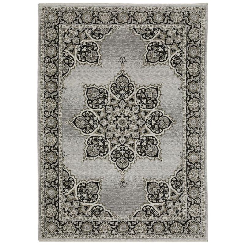 Chamberlain CH11L Grey/ Black Indoor Area Rug