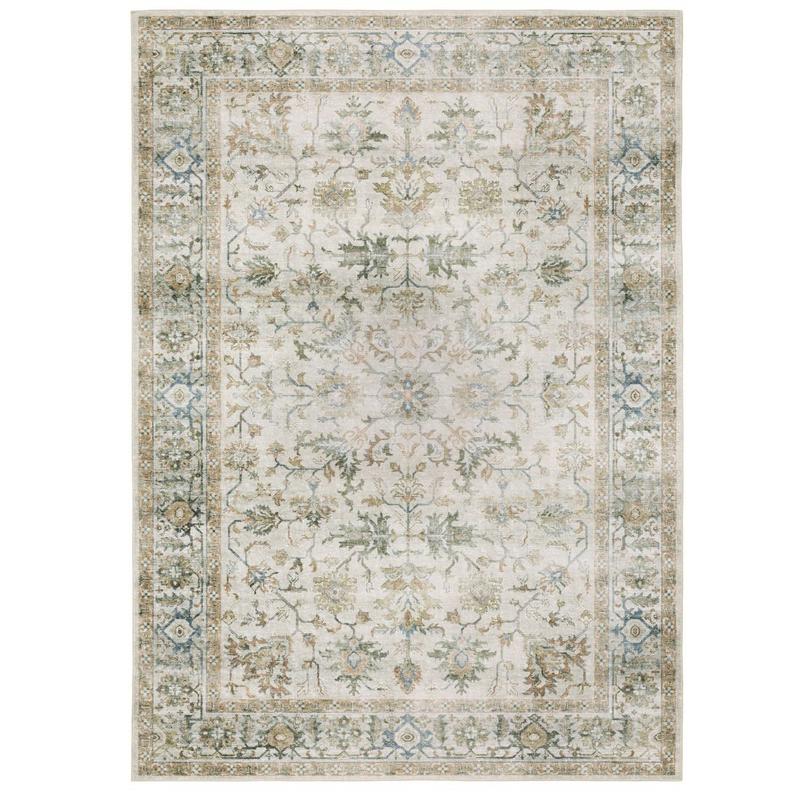 Charleston CHA10 Gray/ Multi Machine Washable Indoor Area Rug - 7'6" x 10'