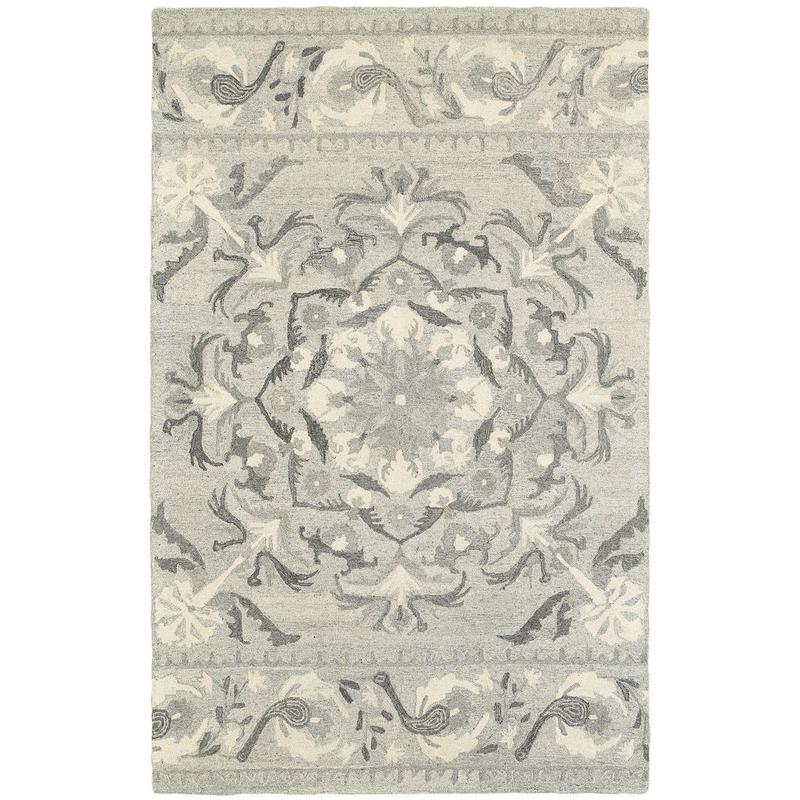 Craft 93001 Ash/ Ivory Hand-crafted Wool Area Rug - 5' x 8'