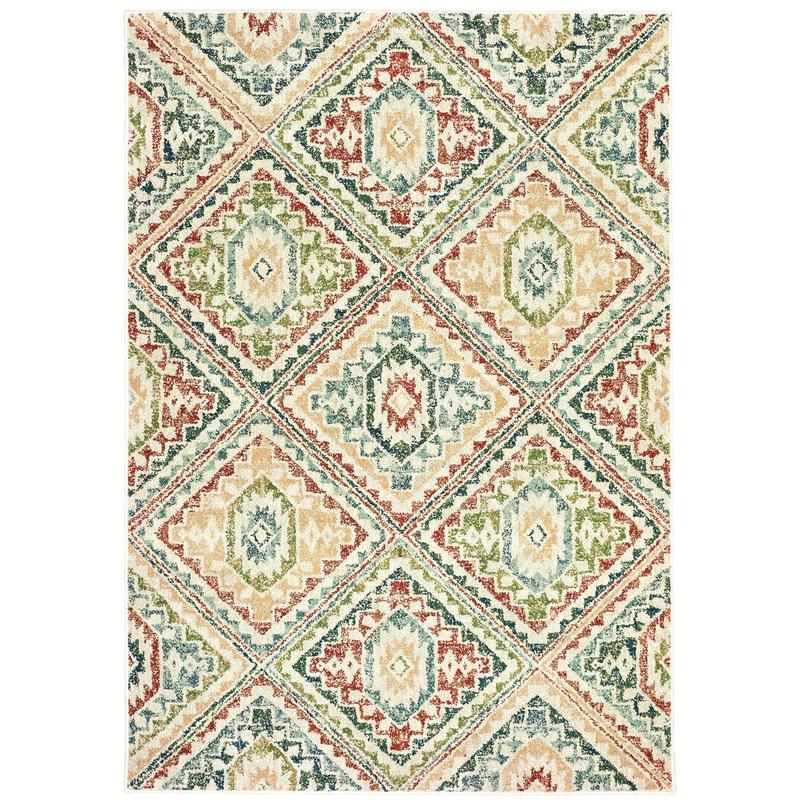 Dawson 8530A Ivory/ Multi Indoor Area Rug - 9'10" x 12'10"