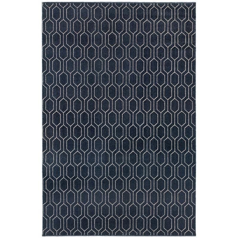 Ellerson 8021X Navy/ Grey Indoor Area Rug - 9'10" x 12'10"