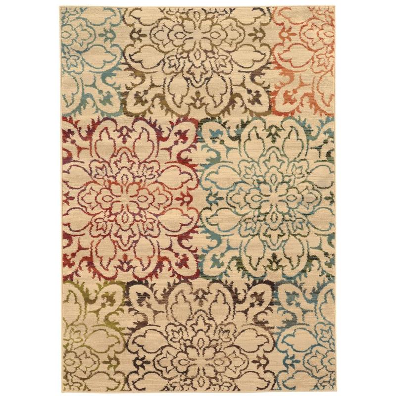 Emerson 4872A Ivory/ Multi Indoor Area Rug - 10' x 13'