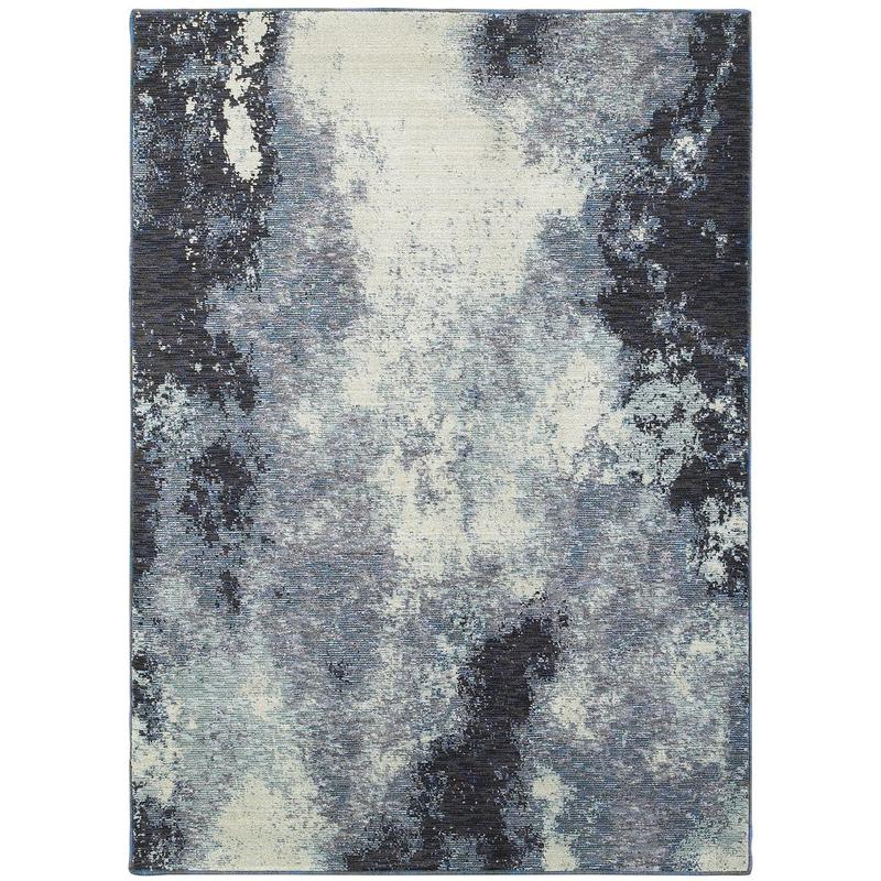 Evolution 8000B Navy/ Ivory Indoor Area Rug - 3'3" x 5'2"