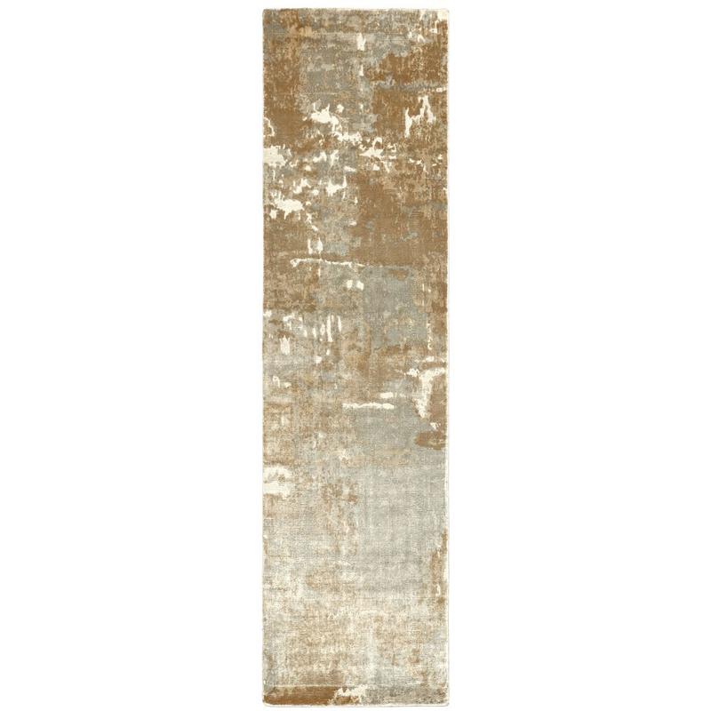 Formations 70003 Grey/ Brown Indoor Area Rug - 2'6" x 10'