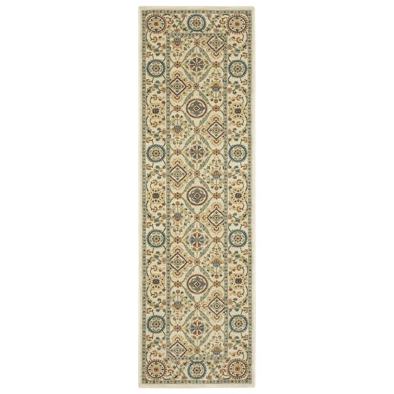 Francesca FR07A Ivory/ Multi Indoor Area Rug - 2'3" x 7'6"