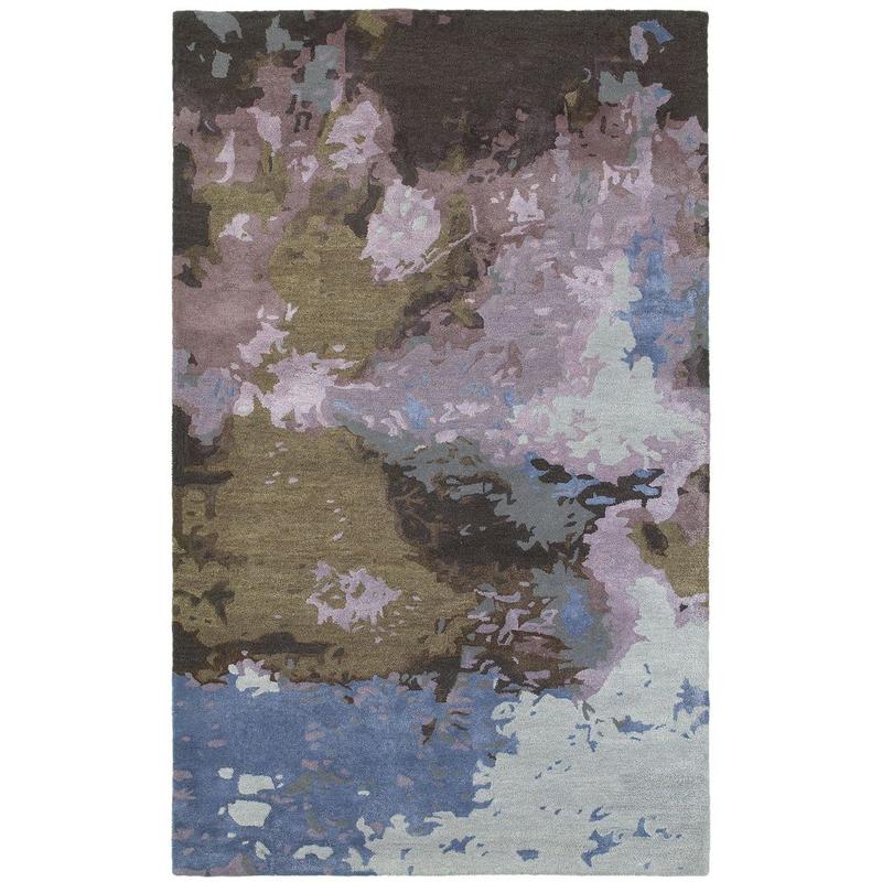 Galaxy 21901 Blue/ Purple Hand-crafted Wool Blend Area Rug - 3'6" x 5'6"