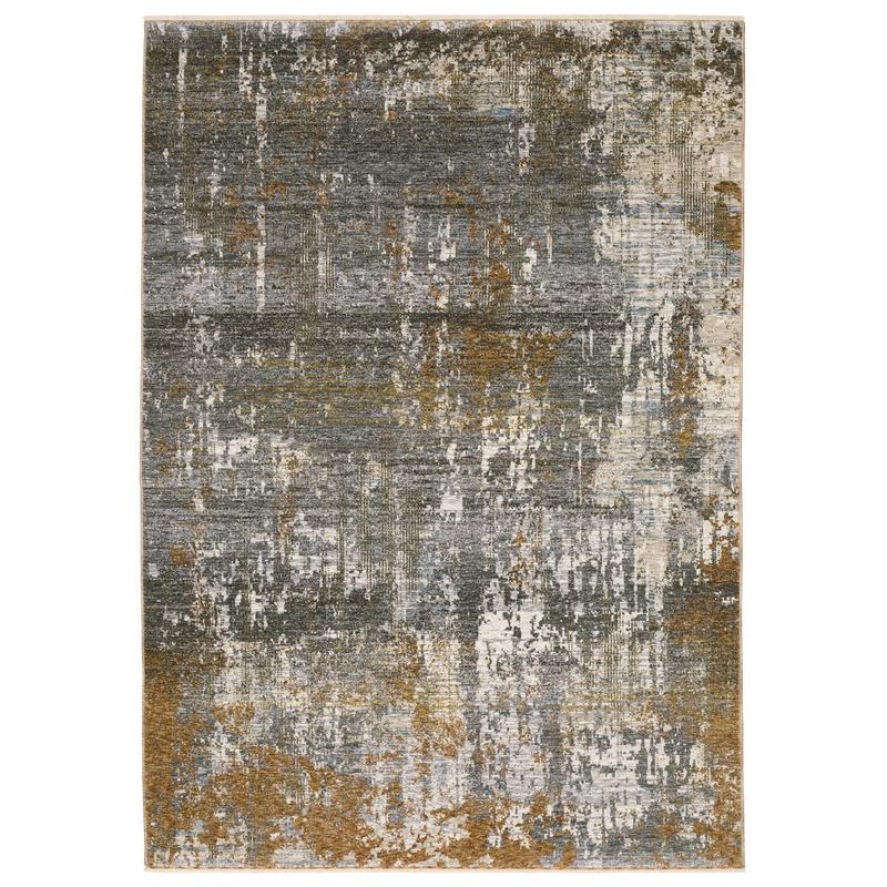 Hayden HAY06 Grey/ Gold Indoor Area Rug - 3'3" x 5'