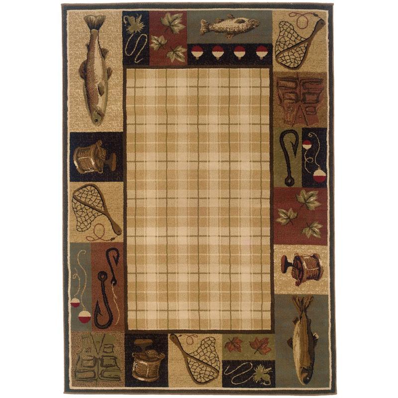 Hudson 1065B Beige/ Black Indoor Area Rug - 1'10" x 3'3"