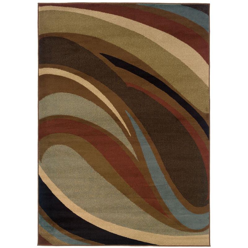 Hudson 2666F Brown/ Multi Indoor Area Rug - 1'10" x 3'3"