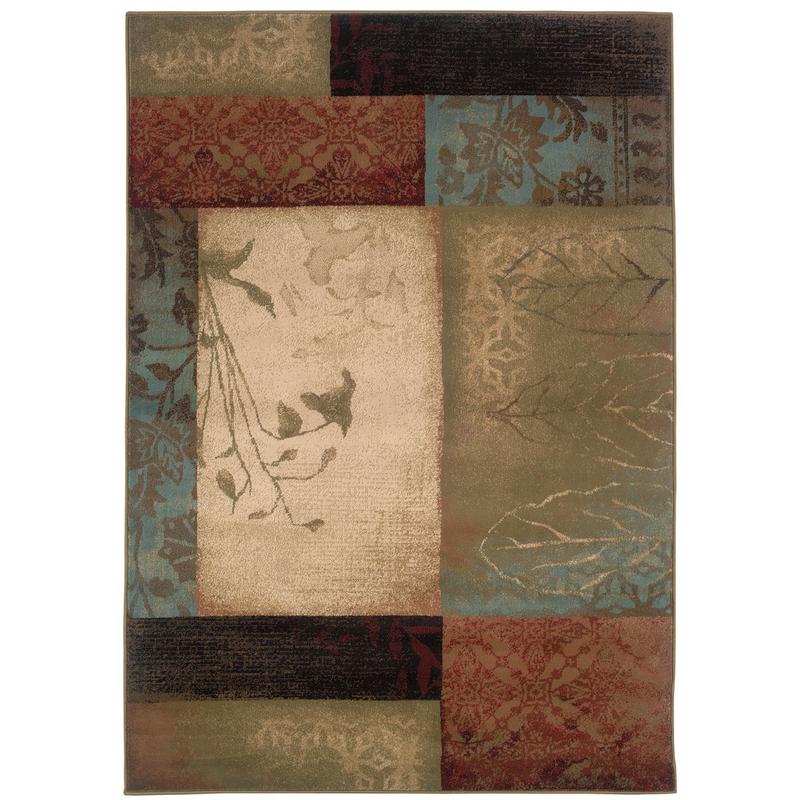 Hudson 040A1 Beige/ Green Indoor Area Rug - 1'10" x 3'3"