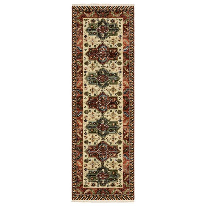 Lilihan 8022R Red/ Multi Indoor Area Rug - 2' x 6'