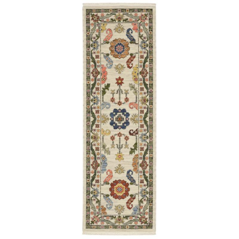 Lucca 5506W Ivory/ Multi Indoor Area Rug - 2' x 6'