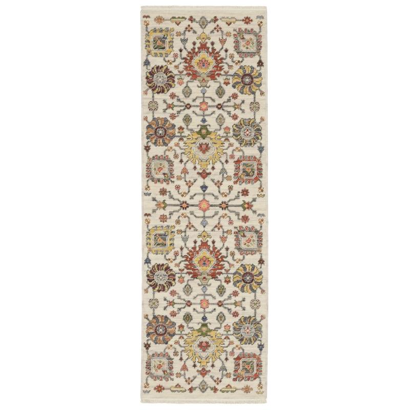 Lucca 8111W Ivory/ Multi Indoor Area Rug - 2' x 6'