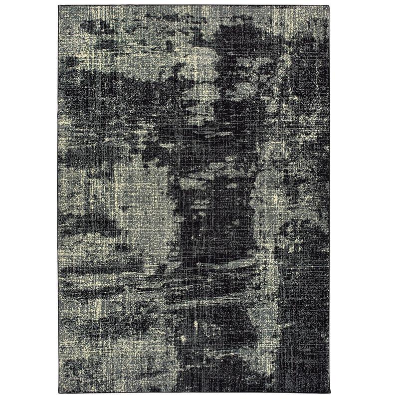 Luna 1805K Black/ Ivory Indoor Area Rug - 7'10" x 10'10"