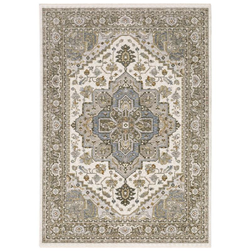 Maharaja 1144Y Ivory/ Gold Indoor Area Rug - 2' x 3'