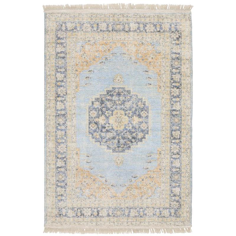 Malabar 45306 Blue/ Beige Indoor Area Rug - 5' x 8'