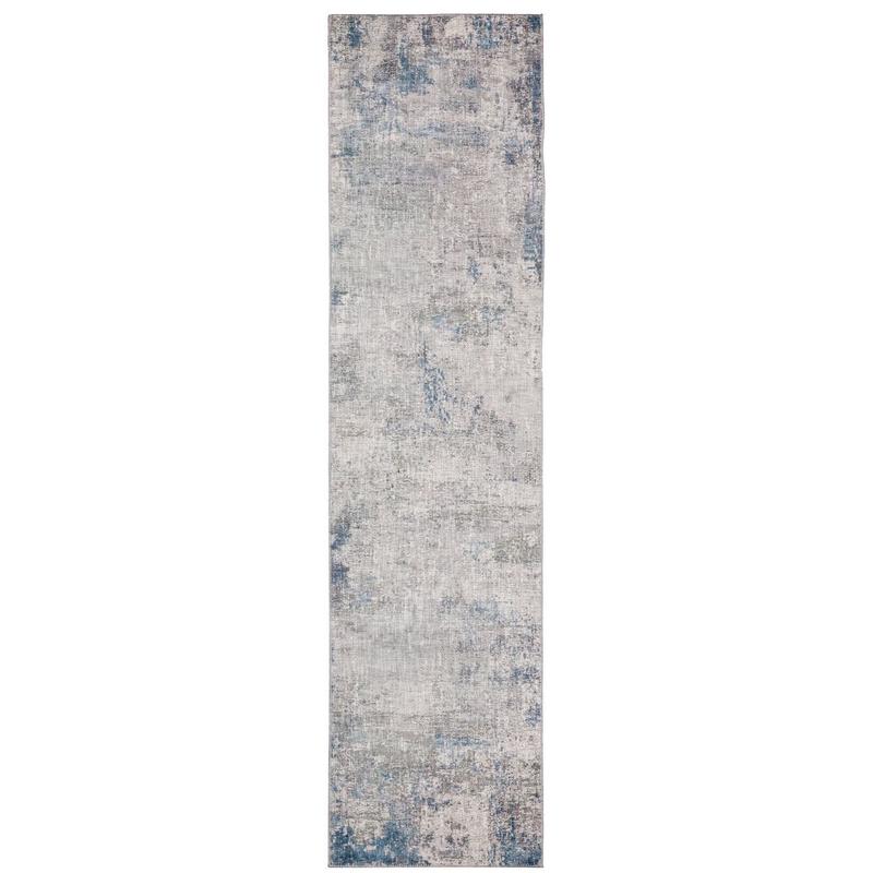 Myers Park MYP12 Grey/ Blue Indoor Area Rug - 2' x 8'