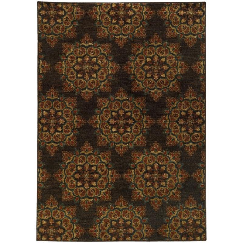 Parker 5495C Brown/ Blue Indoor Area Rug - 9'10" x 12'10"