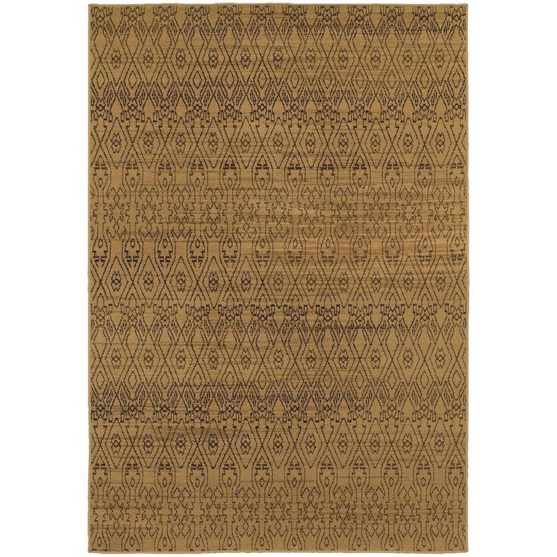 Parker 5839B Tan/ Brown Indoor Area Rug - 9'10" x 12'10"