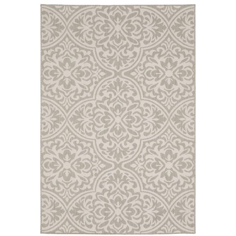 Portofino 1831H Grey/ Ivory Indoor/Outdoor Area Rug - 3'3" x 5'