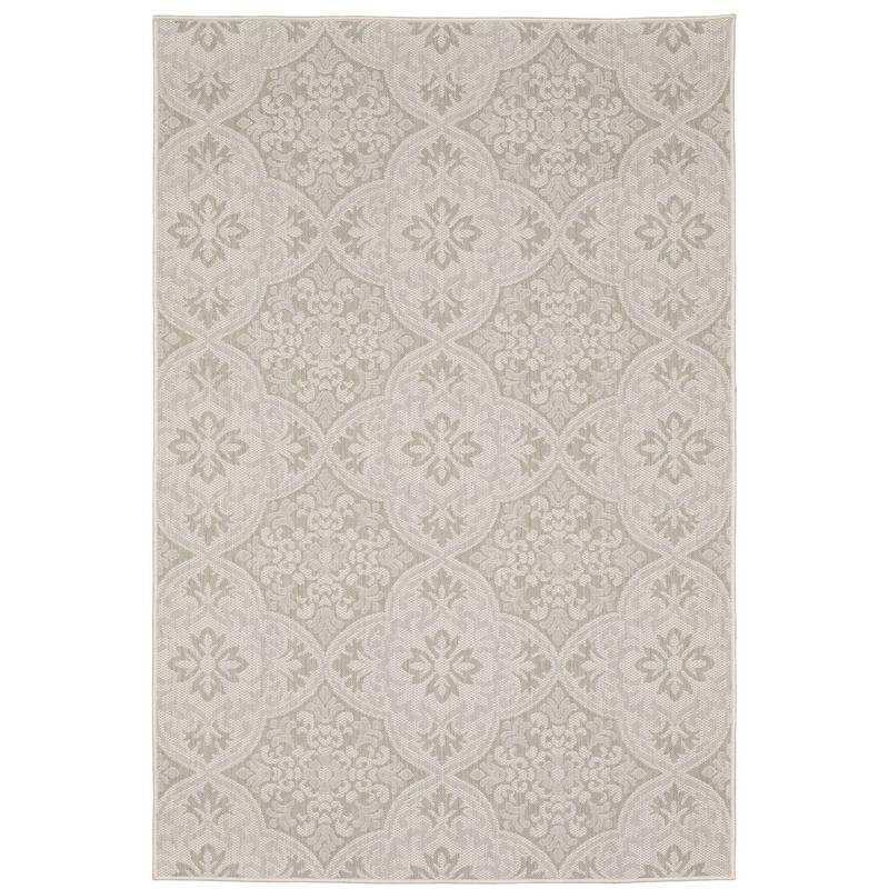Portofino 2805W Ivory/ Grey Indoor/Outdoor Area Rug - 3'3" x 5'