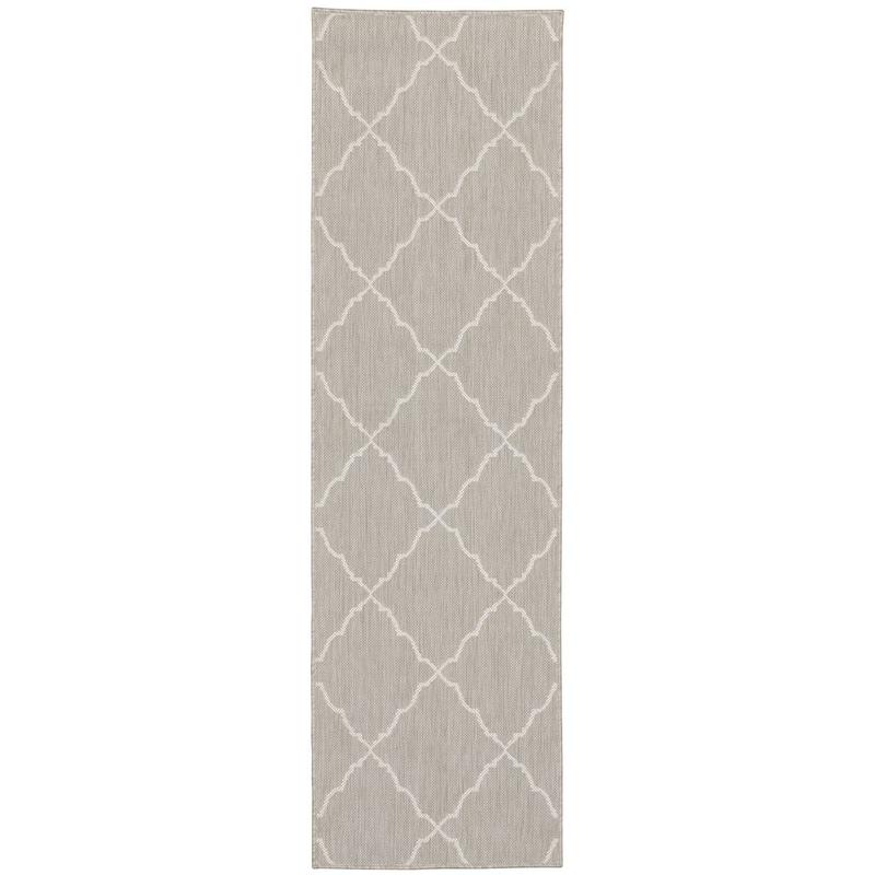 Portofino 7225H Grey/ Ivory Indoor/Outdoor Area Rug - 1'10" x 7'3"