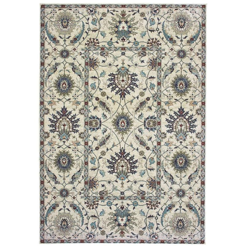 Raleigh 022Y5 Ivory/ Navy Indoor Area Rug - 9'10" x 12'10"