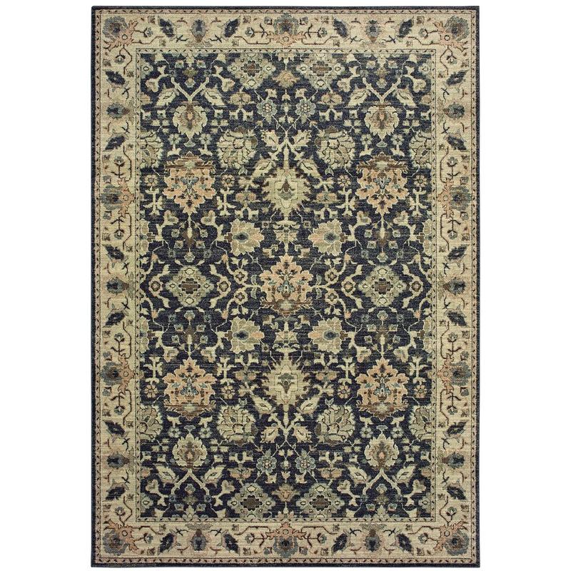 Raleigh 8026P Navy/ Ivory Indoor Area Rug - 9'10" x 12'10"
