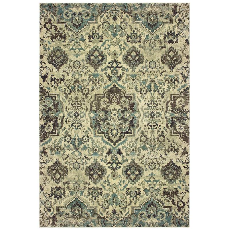 Raleigh 8027J Ivory/ Grey Indoor Area Rug - 9'10" x 12'10"